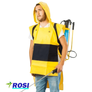 Gabachin de hule con capucha para químicos